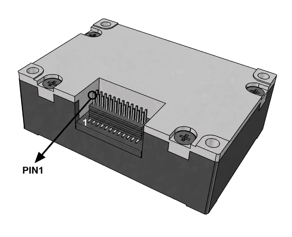 Module underside and pin 1